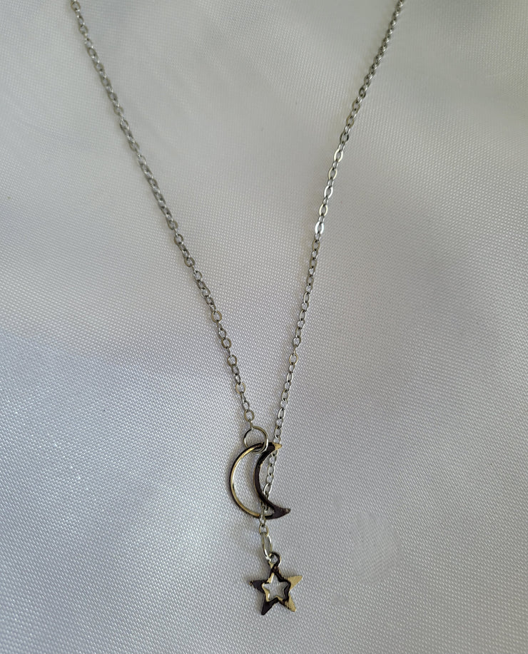 Moon and star necklace
