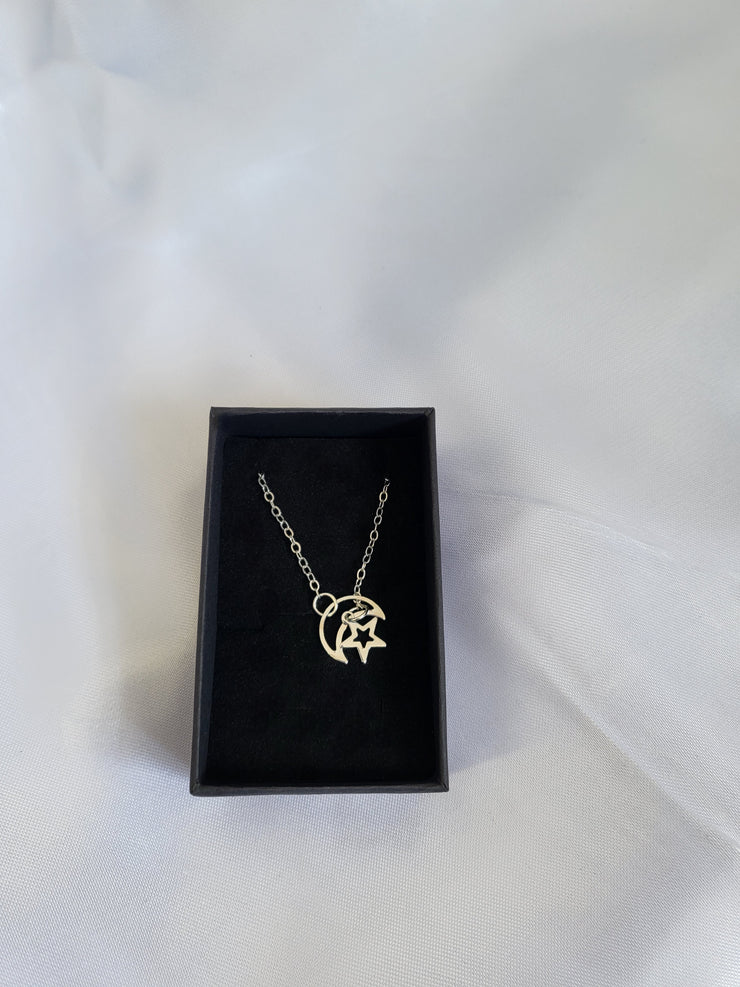 Moon and star necklace