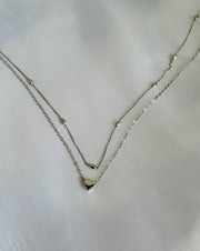 Double chain heart necklace