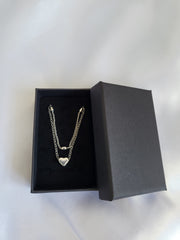 Double chain heart necklace
