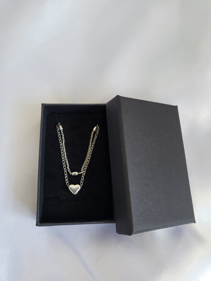 Double chain heart necklace
