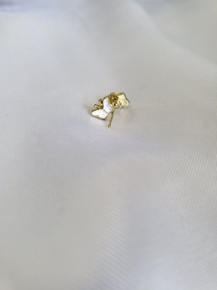 Small golden Butterfly stud earrings
