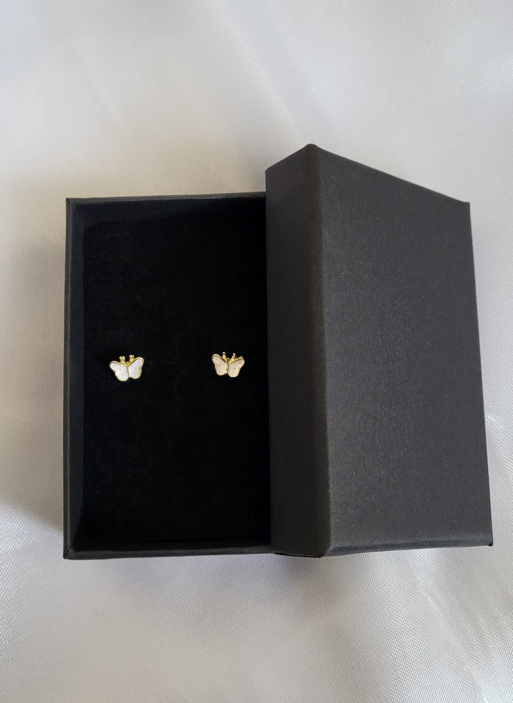 Small golden Butterfly stud earrings