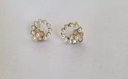 Circular pearl petals earrings
