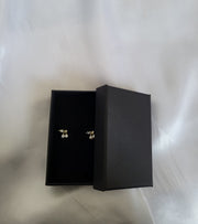Golden pearl cherry earrings