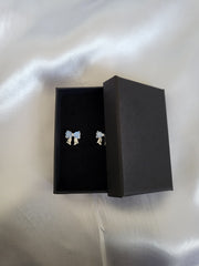 Blue bow earrings