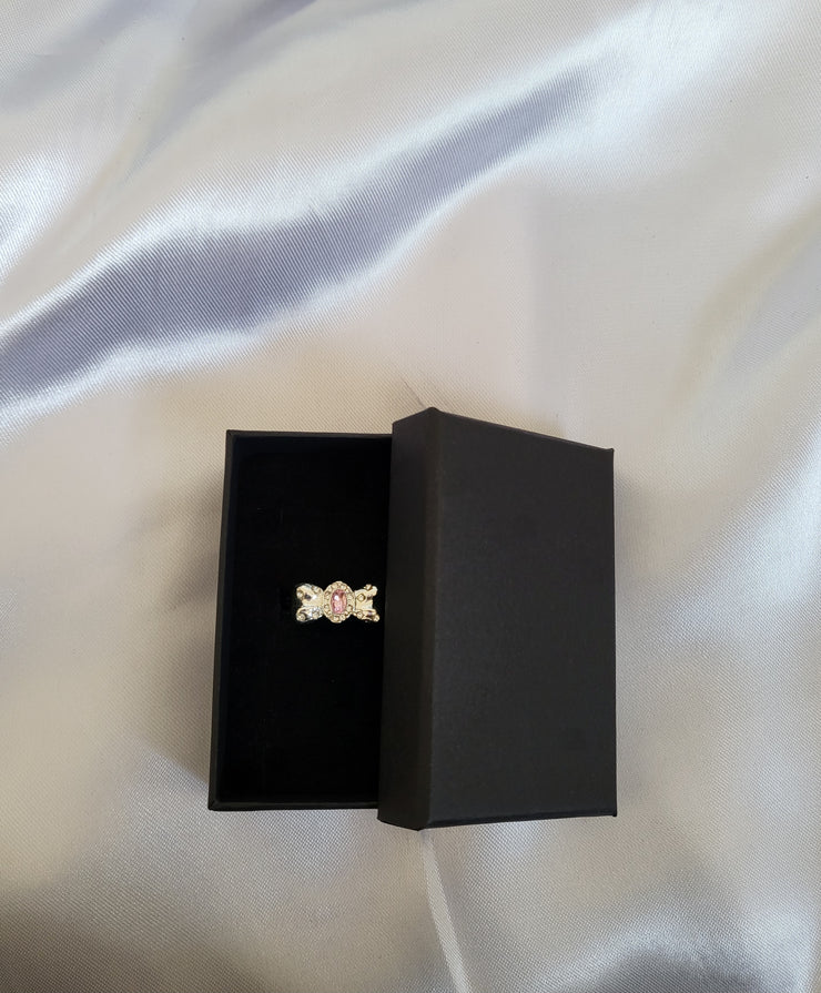 Silver bow ring