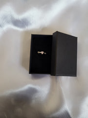 Pink and silver heart ring