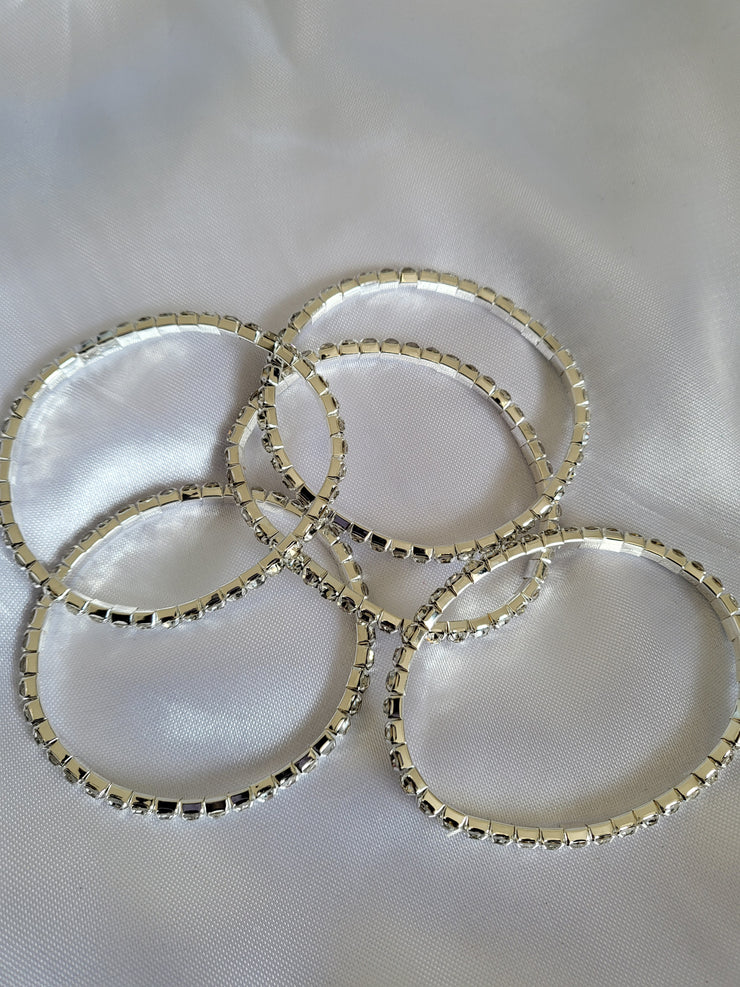 5 Adjustable crystal rhinestone bracelets