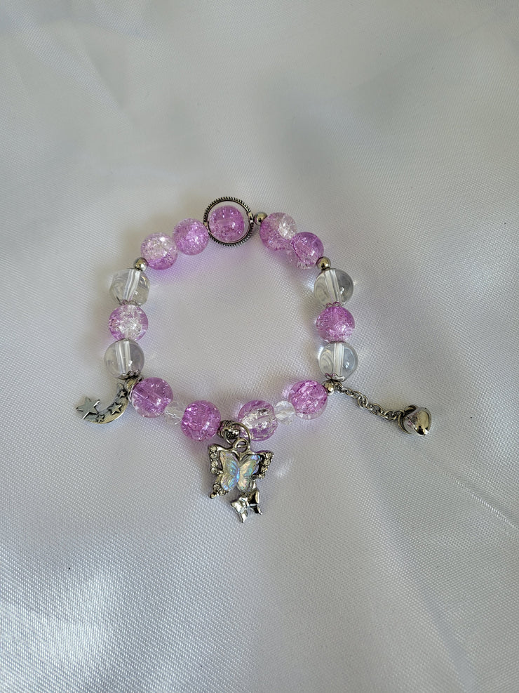 Purple butterfly charm bracelet