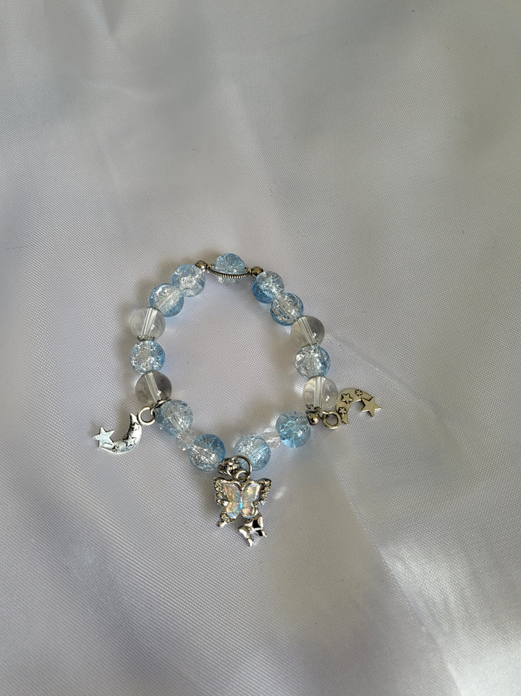 Light blue butterfly charm bracelet