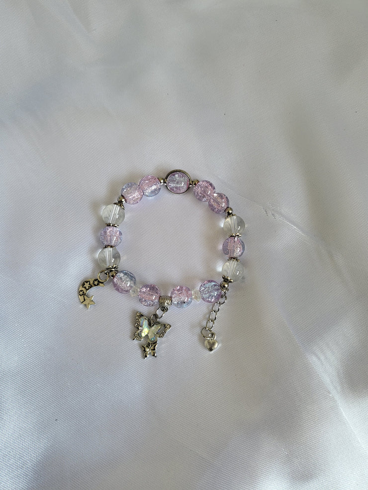 Pink and purple charm bracelet