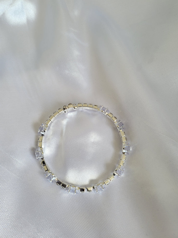 Silver rhinestone bracelet